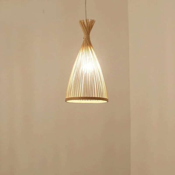 Suspension design bambou tressé inspiration nid