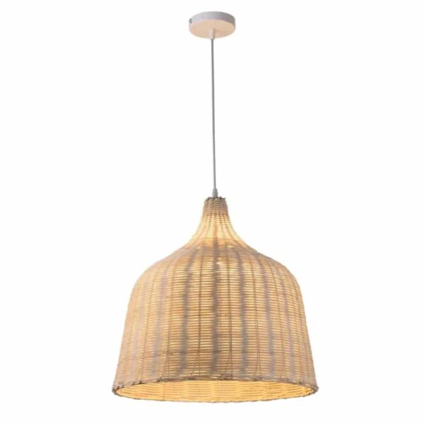 Suspension luminaire naturelle en rotin tressé artisanalement