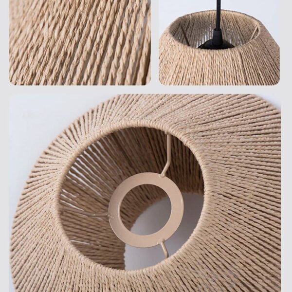 Suspension lumineuse en rotin artisanal