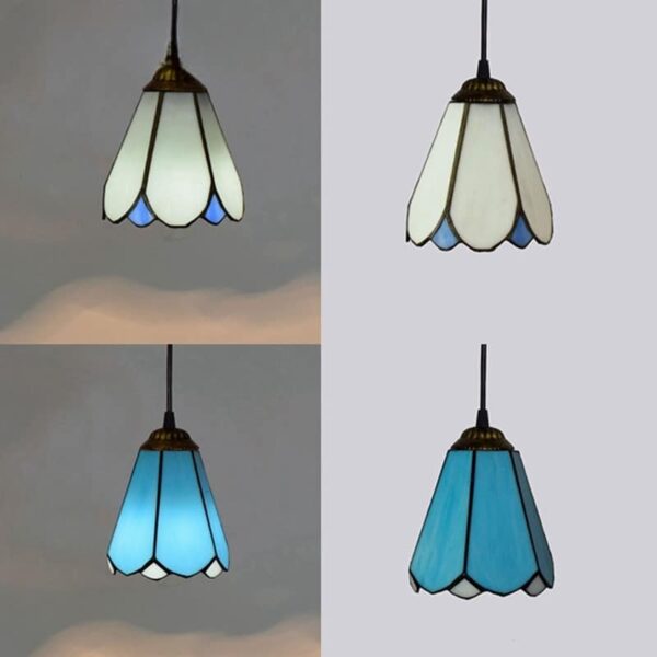 Suspension artisanale en verre, inspiration Tiffany