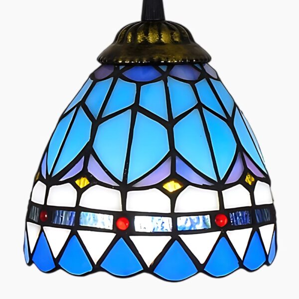 Handgefertigte Pendelleuchte Glas Tiffany Azur