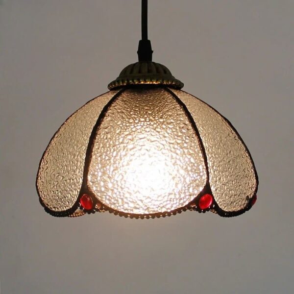 Suspension luminaire artisanale en verre motifs orientaux
