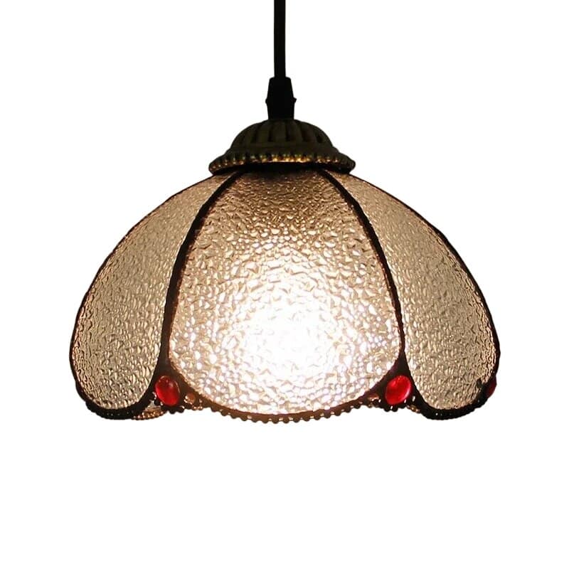 Suspension luminaire artisanale en verre motifs orientaux
