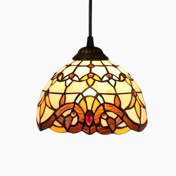 Tiffany-inspirierte Hängeleuchte mit raffinierten Motiven