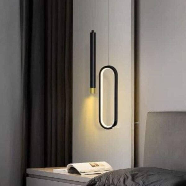 Suspension luminaire LED double à l'esthétique nordique raffinée