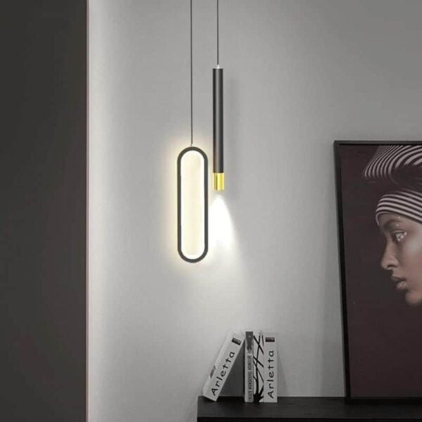Suspension luminaire LED double à l'esthétique nordique raffinée