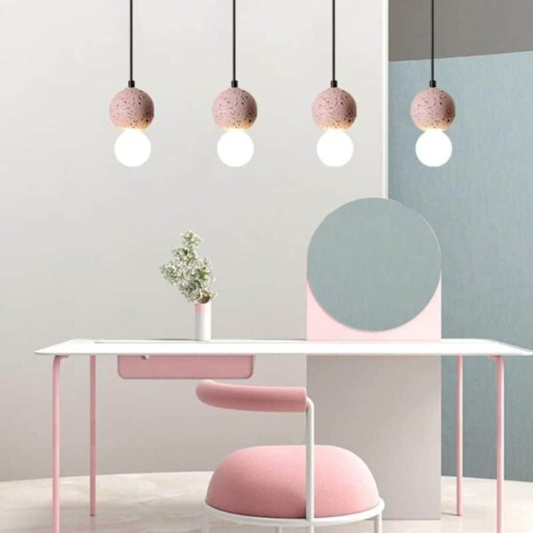 Suspension luminaire LED en verre minéral style nordique