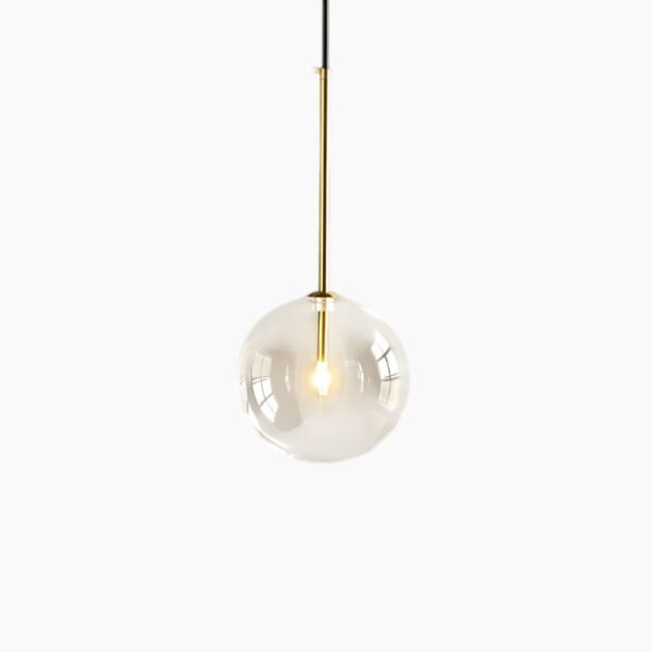 Kugelförmige LED-Hängeleuchte mit Goldfinish