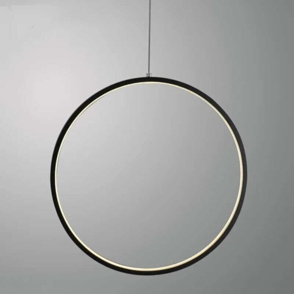 Moderne ringförmige Pendelleuchte in mattschwarzem Finish