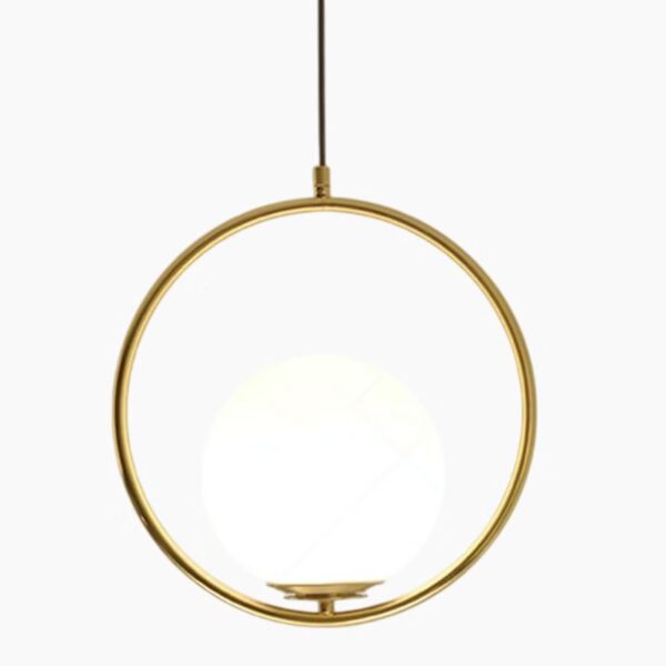 Suspension contemporaine en verre et métal précieux