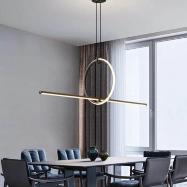 Suspension géométrique moderne et minimaliste noire