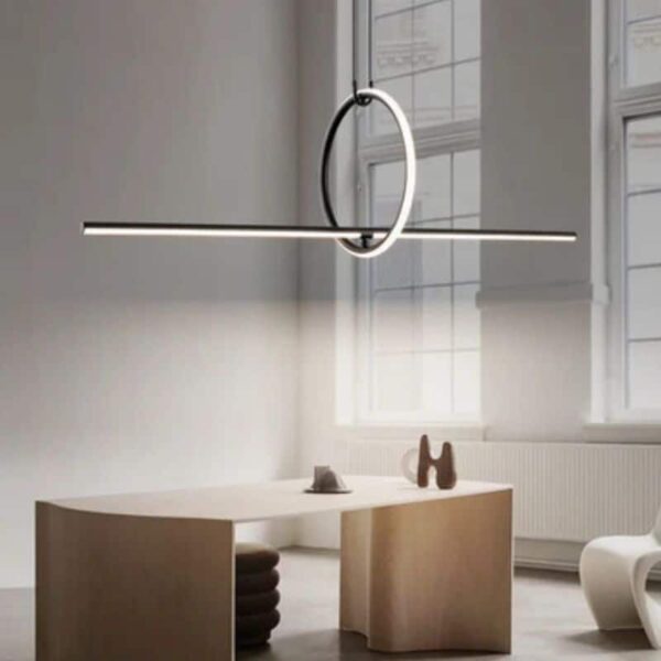 Suspension géométrique moderne et minimaliste noire