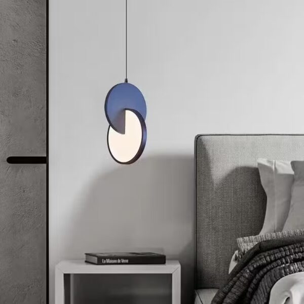 Suspension LED contemporaine en aluminium azur