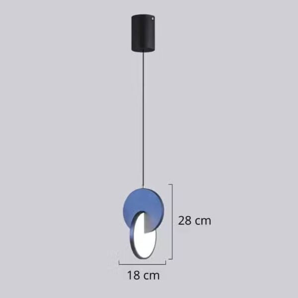 Suspension LED contemporaine en aluminium azur