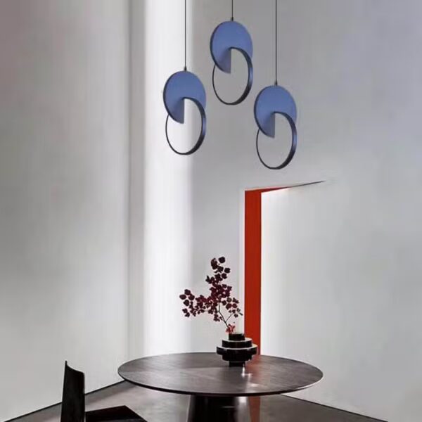 Suspension LED contemporaine en aluminium azur