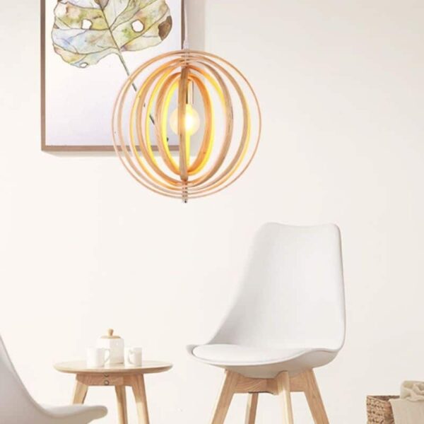 Suspension LED nordique avec anneaux sculptés