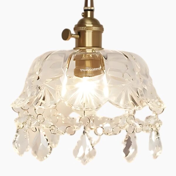 Suspension luminaire artisanale en pierre de verre