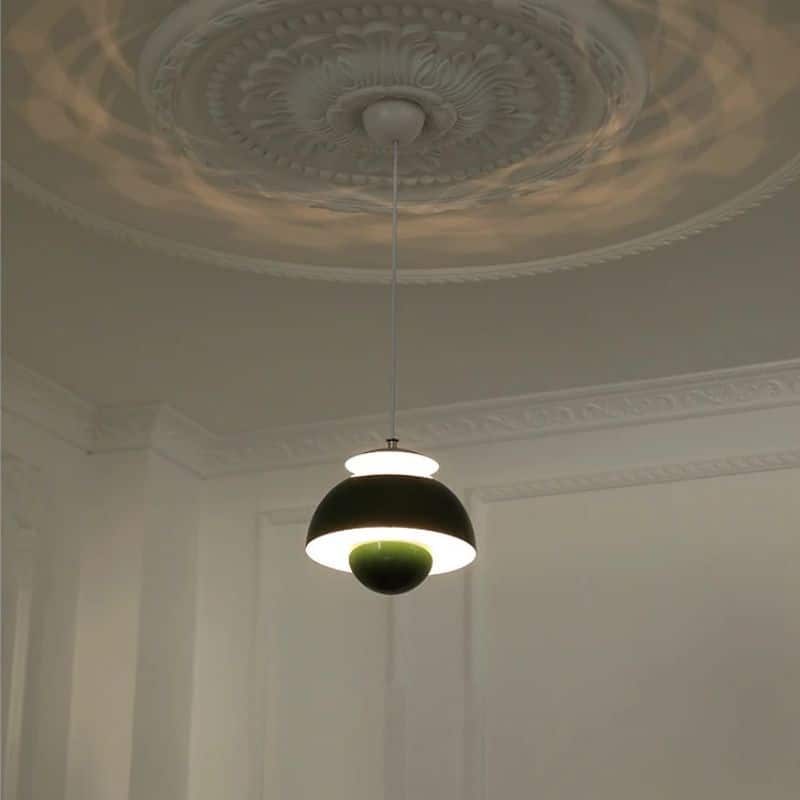 Suspension luminaire champignon en métal brossé