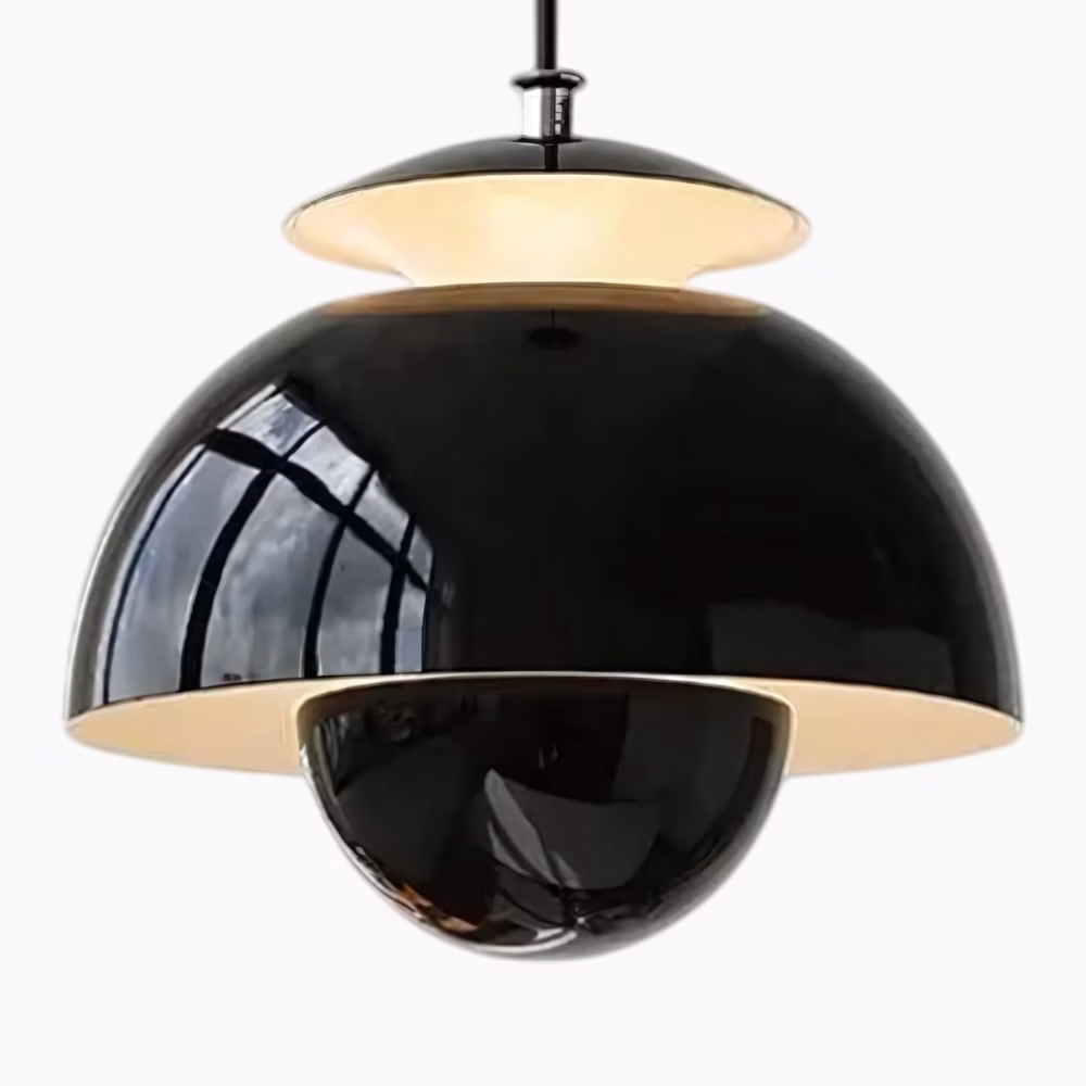 Suspension luminaire champignon en métal brossé