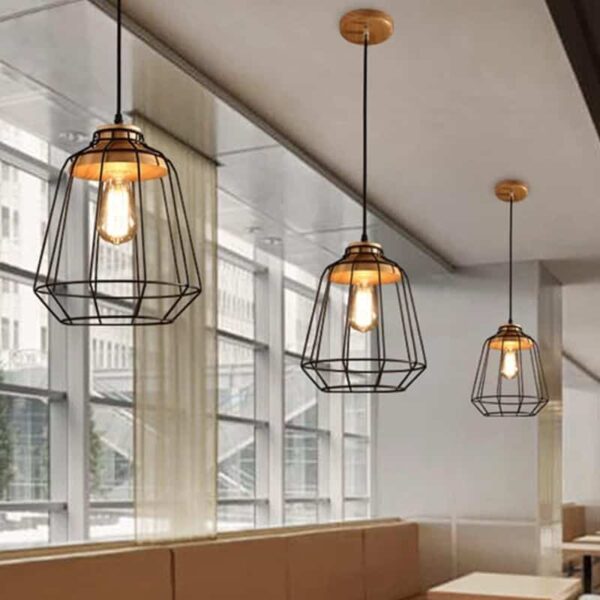 Suspension luminaire industrielle en métal brossé