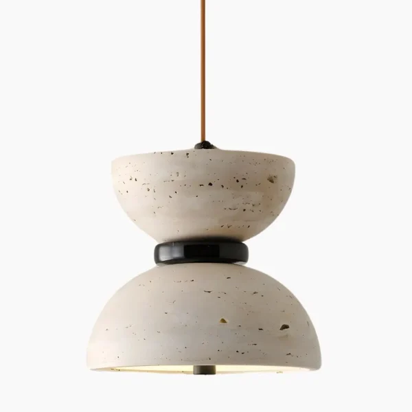 Moderne Pendelleuchte aus raffiniertem Naturstein
