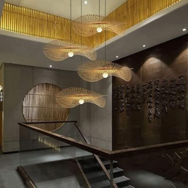 Suspension artisanale en bambou d'inspiration zen