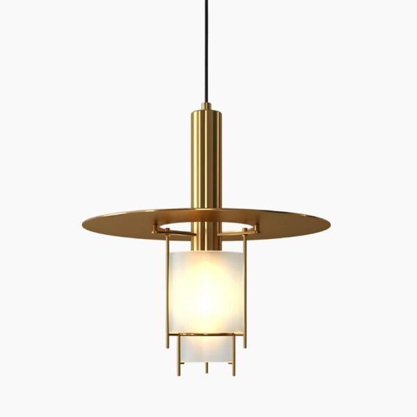 Moderne Hängeleuchte mit raffinierten goldenen Verzierungen