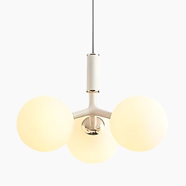Suspension contemporaine en acier brossé - Blanc
