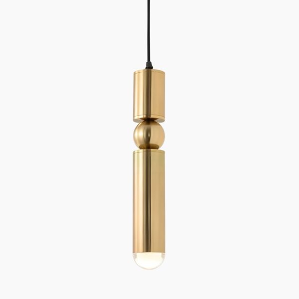 Moderne Hängeleuchte aus goldfarbenem Metall mit schlichtem Design