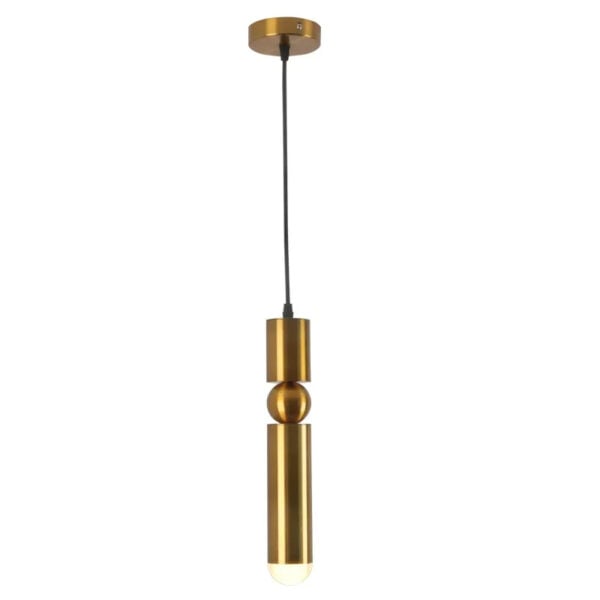 Suspension contemporaine en métal doré au design épuré