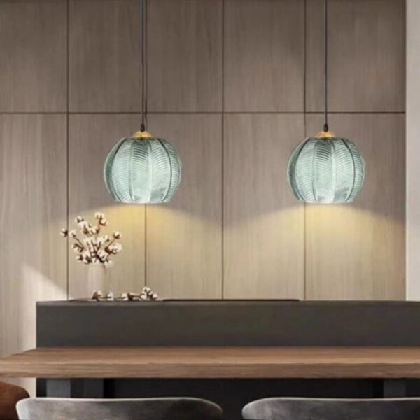 Suspension contemporaine en pierre de verre pour espace repas