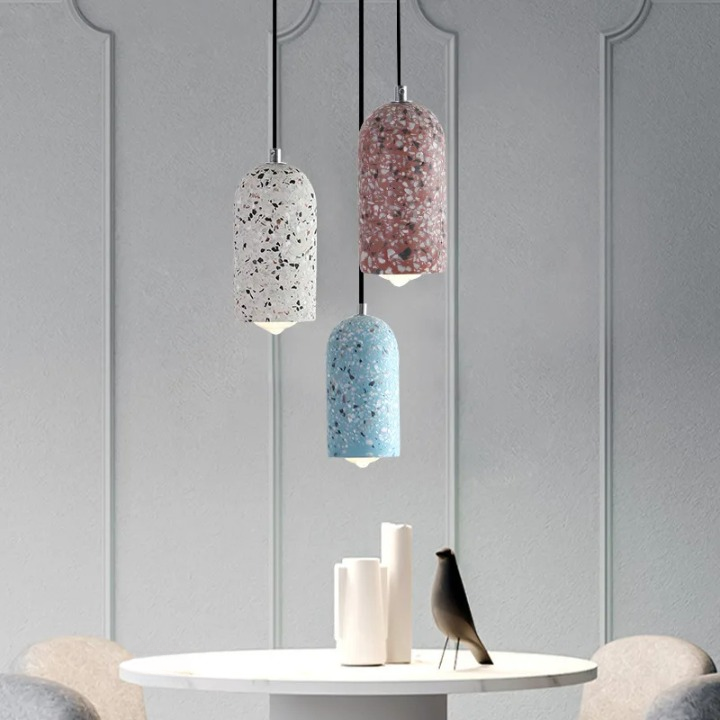 Suspension cylindrique en pierre naturelle