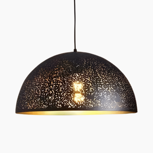 Moderne halbkugelförmige LED-Pendelleuchte in Schwarz