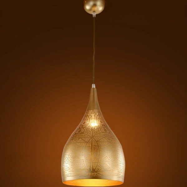 Suspension LED raffinée aux motifs orientaux ajourés