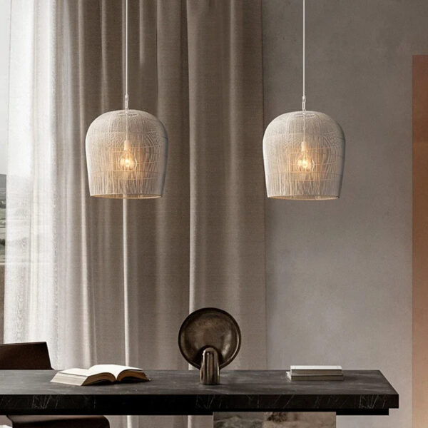 Suspension luminaire artisanale en osier naturel