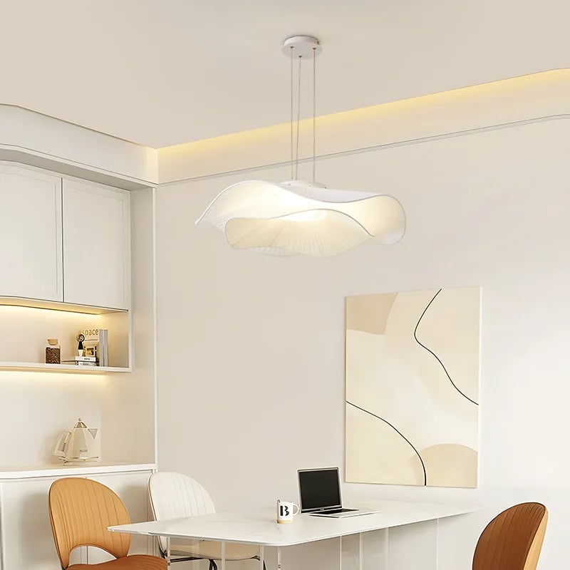 Suspension luminaire contemporaine en tissu noble