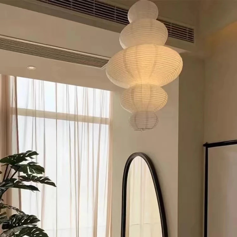 Suspension luminaire géométrique en papier, inspiration japonaise