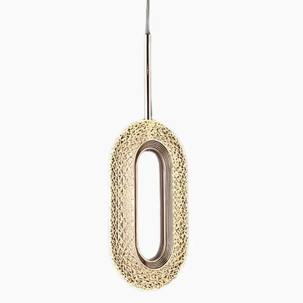 Leuchtende Hängeleuchte mit kristallinen Ringen