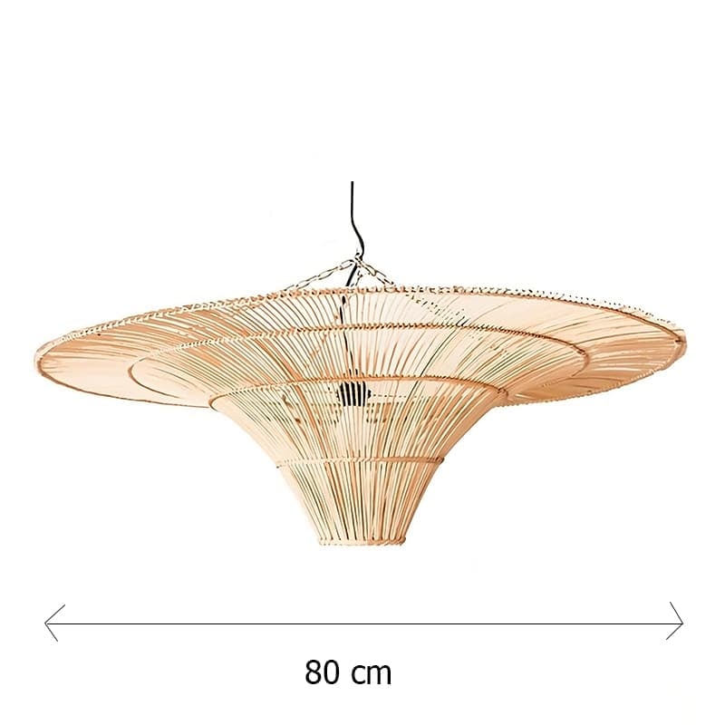 Suspension Lumineuse Artisanale en Rotin Naturel