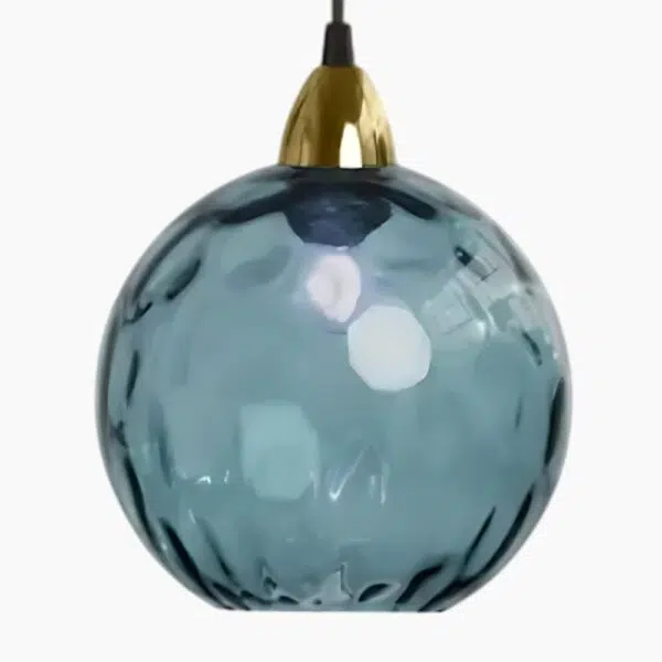 Suspension contemporaine en verre teinté aux accents nordiques - Bleu foncé