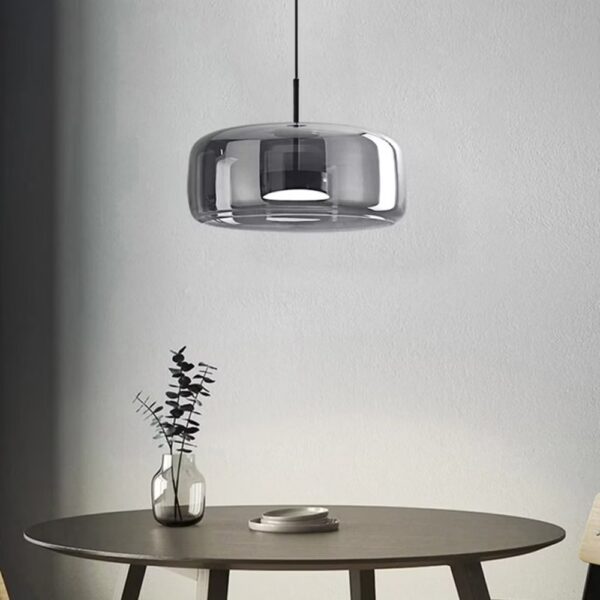 Suspension LED contemporaine en verre épuré