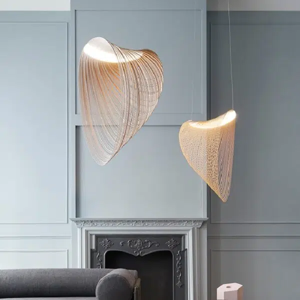 Suspension LED Nordique en Bois Naturel