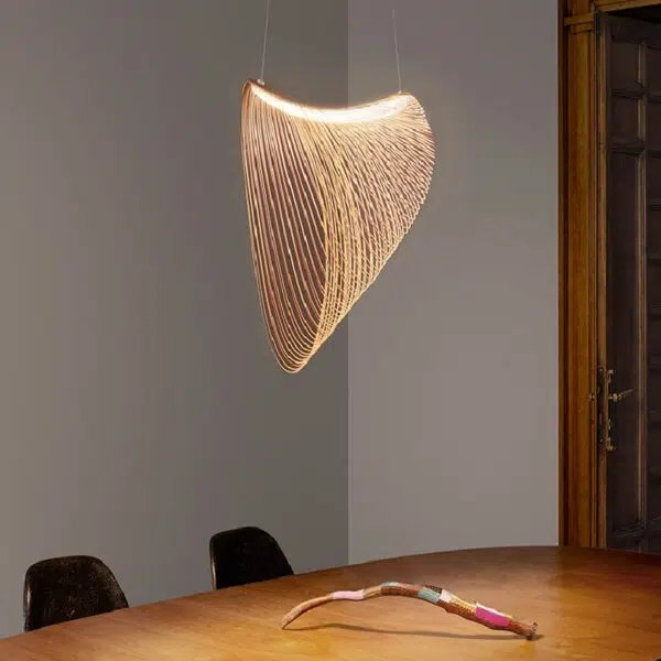 Suspension LED Nordique en Bois Naturel