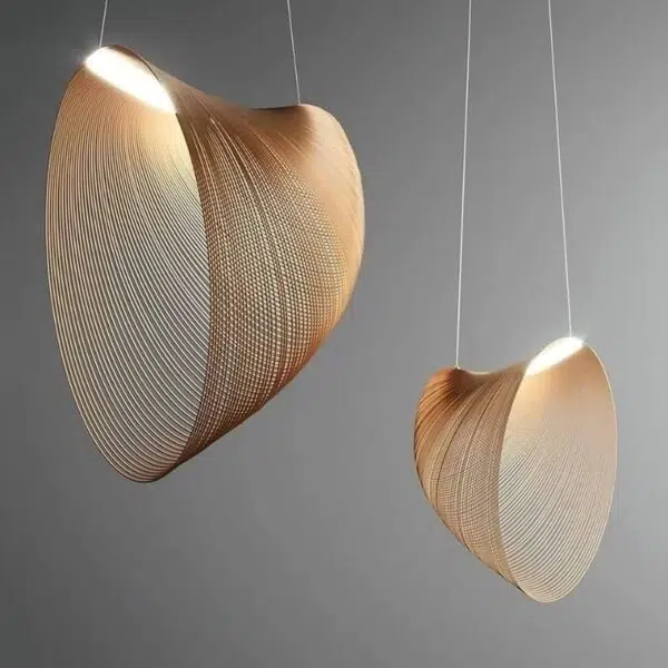 Suspension LED Nordique en Bois Naturel