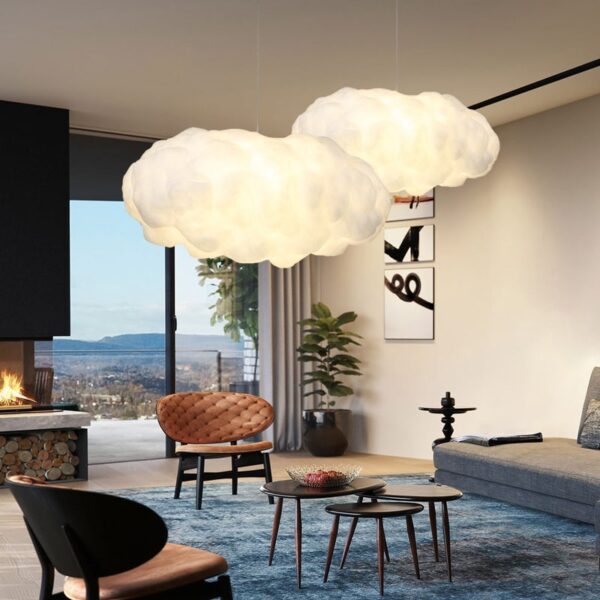 Suspension luminaire épurée nuage, inspiration nordique