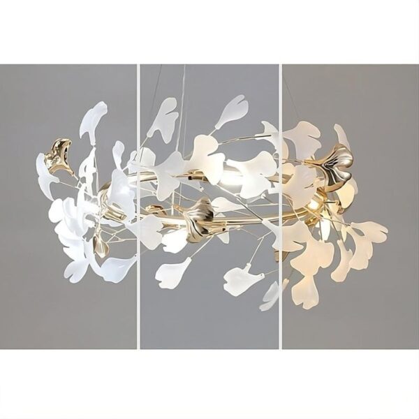 Suspension luminaire organique aux feuilles délicates