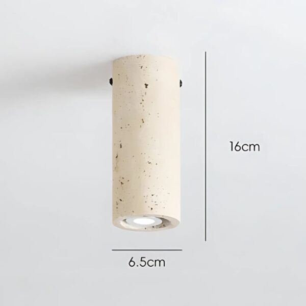 Suspension cylindrique en travertin naturel