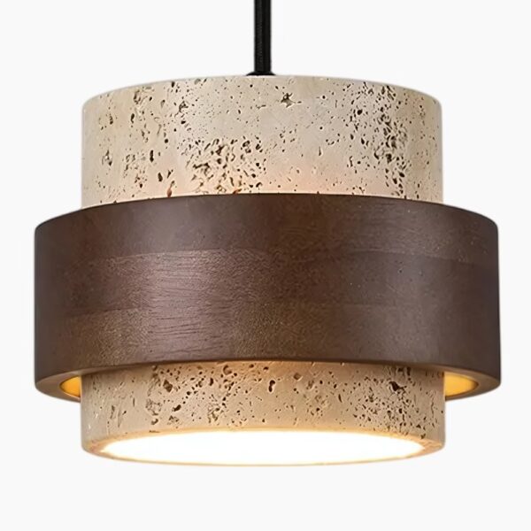 Nordisches Design Hängeleuchte aus Holz und Marmor