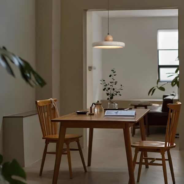 Suspension LED en travertin naturel