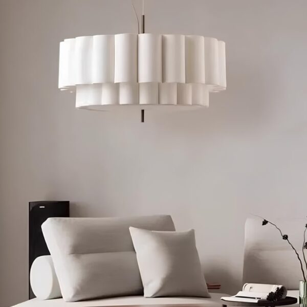Suspension luminaire en tissu au charme contemporain